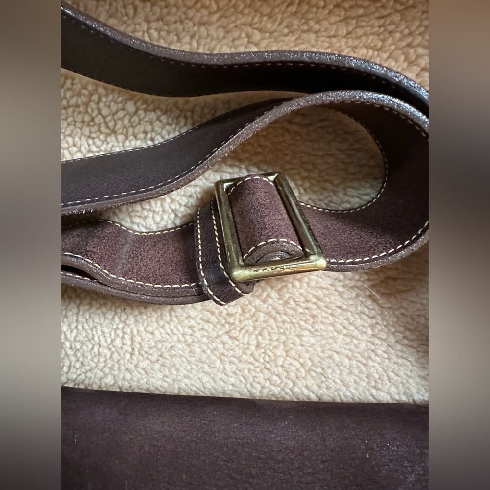 Dooney & Bourke Vintage Brown Suede Leather Saddle bag crossbody purse - Picture 10 of 11